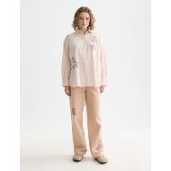 Picture of SCOTCH&SODA WOMEN'S EMBROIDERY GIRLFRIEND SHIRT IN ROSE DUST STRIPE 7