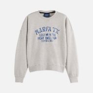 Picture of SCOTCH&SODA WOMEN'S DENIM GRAPHIC OVERSIZED FIT SWEATSHIRT IN GREY MELANGE 1