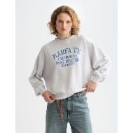 Picture of SCOTCH&SODA WOMEN'S DENIM GRAPHIC OVERSIZED FIT SWEATSHIRT IN GREY MELANGE 4