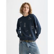 Picture of SCOTCH&SODA WOMEN'S EMBROIDERED REGULAR FIT SWEATSHIRT IN CARBON 4