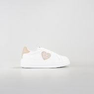 Picture of LOVE MOSCHINO WOMEN'S SNEAKERS ECLIPSE CRYSTAL STRASS IN WHITE/BEIGE 1