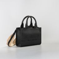 Picture of LOVE MOSCHINO WOMEN'S SMALL SHOPPING BAG SIGNATURE LOVE IN BLACK 2
