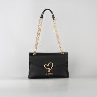 Picture of LOVE MOSCHINO WOMEN'S SHOULDER BAG HEART TURNLOCK IN BLACK 1
