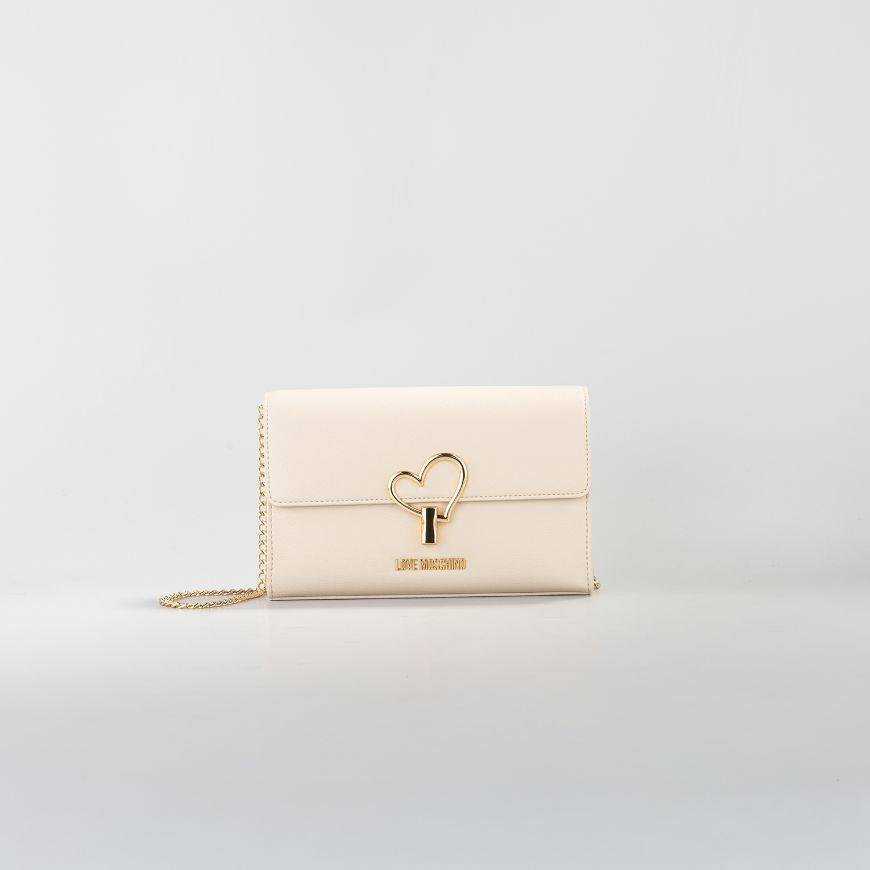 Picture of LOVE MOSCHINO WOMEN'S SMART DAILY BAG HEART TURNLOCK IN IVORY