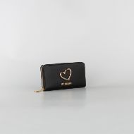 Picture of LOVE MOSCHINO WOMEN'S ZIP AROUND WALLET HEART TURNLOCK IN BLACK 2