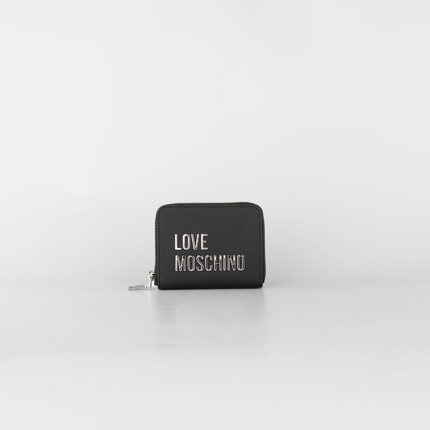 Picture of LOVE MOSCHINO WOMEN'S MEDIUM ZIP AROUND WALLET BOLD LOVE IN BLACK