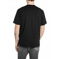 Picture of REPLAY MEN'S DENIM GOODS PRINT T-SHIRT IN BLACK 2
