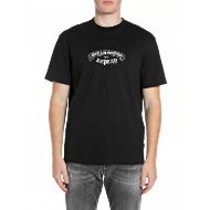Picture of REPLAY MEN'S DENIM GOODS PRINT T-SHIRT IN BLACK 1