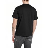 Picture of REPLAY MEN'S JERSEY T-SHIRT WITH BIG REPLAY PRINT IN BLACK 2