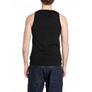 Picture of REPLAY MEN'S CREW-NECK RIBBED SLEEVELESS T-SHIRT IN BLACK 2
