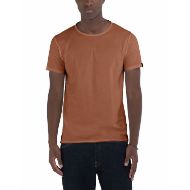 Picture of REPLAY MEN'S COTTON CREW-NECK T-SHIRT IN TOBACCO 1