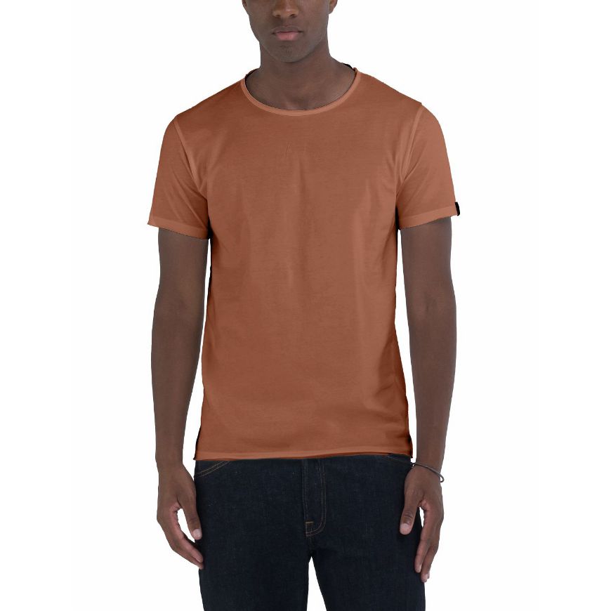 Picture of REPLAY MEN'S COTTON CREW-NECK T-SHIRT IN TOBACCO