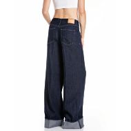 Picture of REPLAY WOMEN'S NALAJA WIDE FIT JEANS 12.5 OZ COTTON/LYOCELL INDIGO IN DARK BLUE 3