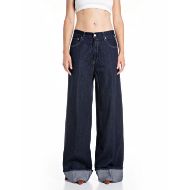 Picture of REPLAY WOMEN'S NALAJA WIDE FIT JEANS 12.5 OZ COTTON/LYOCELL INDIGO IN DARK BLUE 1