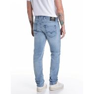 Picture of REPLAY MEN'S GROVER STRAIGHT FIT JEANS 12 OZ MID BLUE POWER STRETCH DENIM IN LIGHT BLUE 3