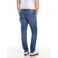 Picture of REPLAY MEN'S ANBASS SLIM FIT JEANS 12 OZ RED CAST INDIGO COMFORT IN MEDIUM BLUE 3