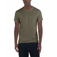 Picture of REPLAY MEN'S COTTON CREW-NECK T-SHIRT IN TUNDRA GREEN 1