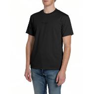 Picture of REPLAY MEN'S JERSEY T-SHIRT WITH REPLAY PRINT IN BLACK 1