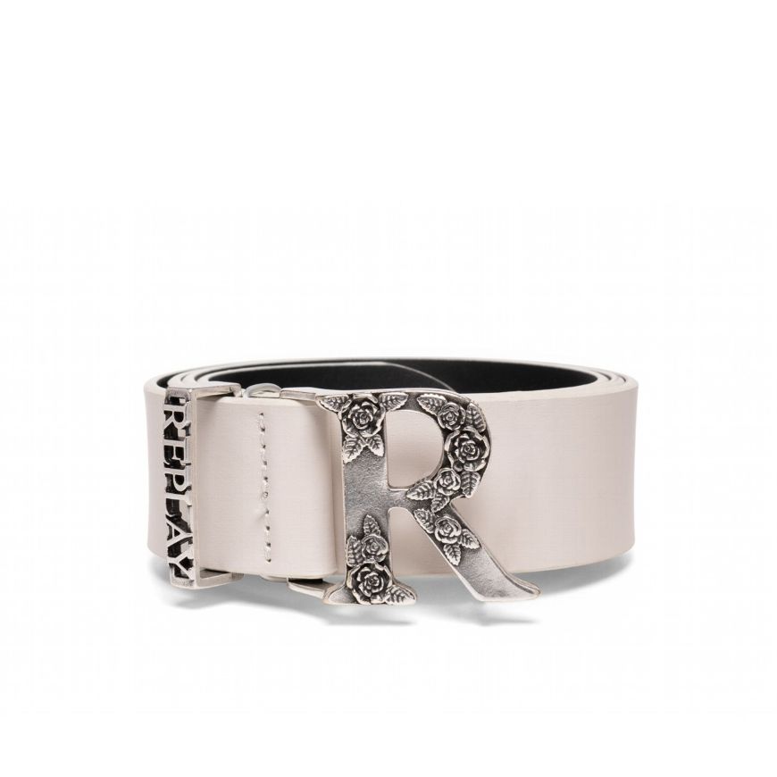Picture of REPLAY WOMEN'S MONOGRAM-BUCKLE BELT IN FOG