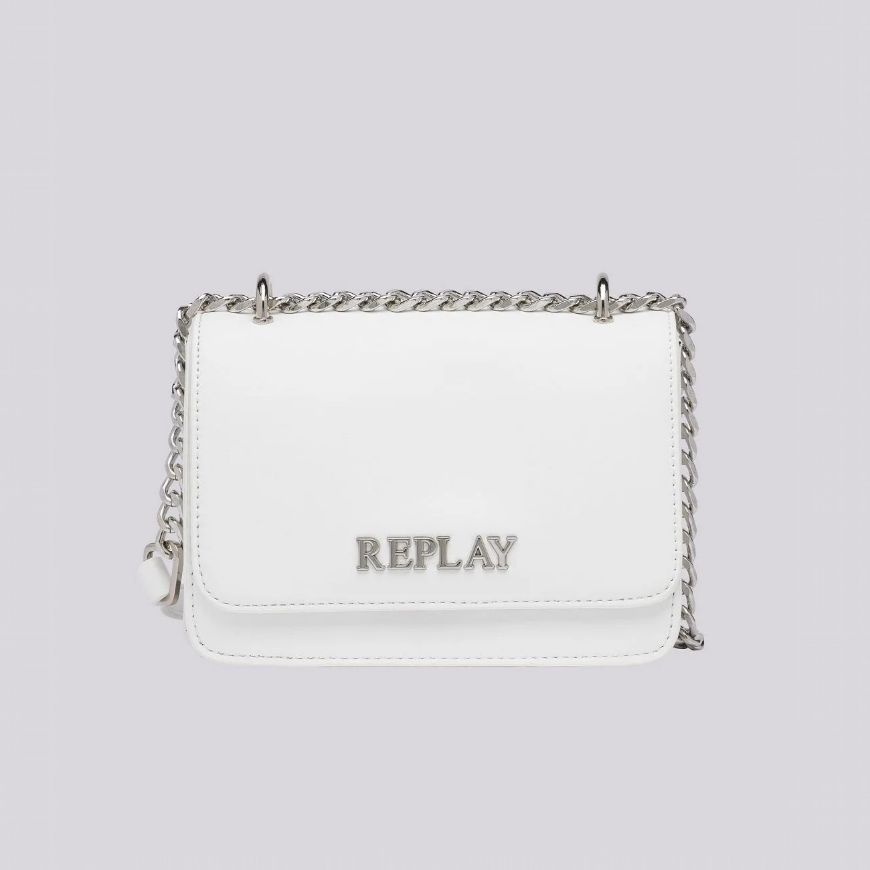 Снимка на REPLAY ДАМСКА ЧАНТА ЗА РАМО CROSSBODY BAG WITH CHAIN В БЯЛ