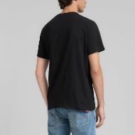 Picture of REPLAY MEN'S JERSEY T-SHIRT WITH RED R LOGO IN BLACK 2