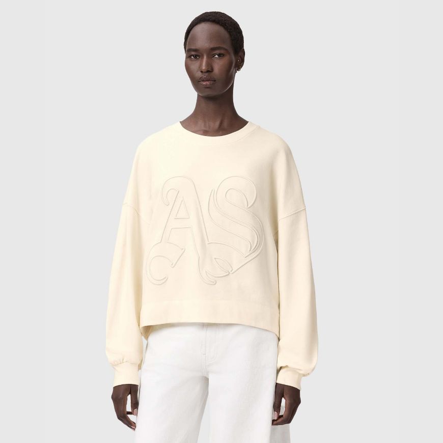 Снимка на ALLSAINTS ДАМСКИ СУИТШЪРТ LILA EMBOSSED SWEATSHIRT В БЯЛО