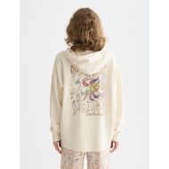 Picture of SCOTCH&SODA WOMEN'S WASHED ARTWORK HOODIE IN EGGNOG 5