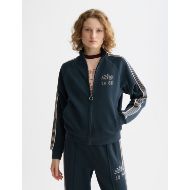 Picture of SCOTCH&SODA WOMEN'S ZIP THROUGH INTERLOCK SWEATSHIRT IN CARBON 4