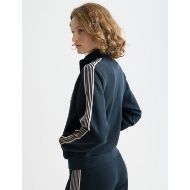 Picture of SCOTCH&SODA WOMEN'S ZIP THROUGH INTERLOCK SWEATSHIRT IN CARBON 5