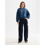 Picture of SCOTCH&SODA WOMEN'S 40 YEARS WASHED ARTWORK HOODIE IN ENSIGN BLUE 7