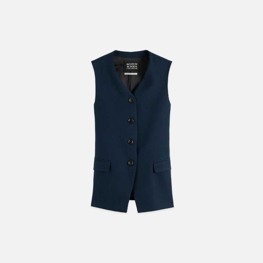 Picture of SCOTCH&SODA WOMEN'S TAILORED GILET IN CARBON