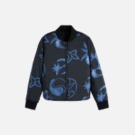 Picture of SCOTCH&SODA WOMEN'S QUILTED REVERSIBLE BOMBER JACKET IN METEORITE 4