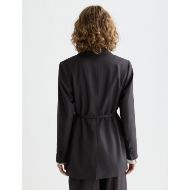 Picture of SCOTCH&SODA WOMEN'S CORE DOUBLE BREASTED WOOL BOYFRIEND BLAZER WITH BELT IN CHARCOAL MELANGE 5