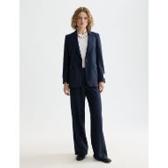 Picture of SCOTCH&SODA WOMEN'S CORE SB FITTED BLAZER IN NIGHT BLUE PINSTRIPE 7
