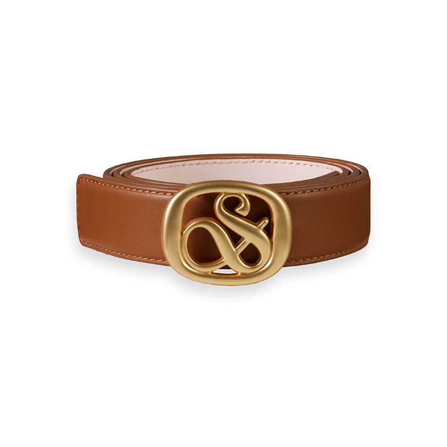 Picture of SCOTCH&SODA WOMEN'S CORE REVERSIBLE AMPERSAND BELT IN COGNAC