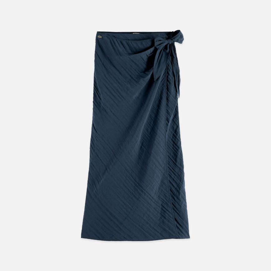 Picture of SCOTCH&SODA WOMEN'S TIE WRAP SKIRT IN CARBON
