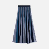 Picture of SCOTCH&SODA WOMEN'S PLEATED STRIPE KNITTED MIDI SKIRT IN CARBON 2