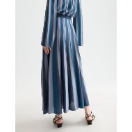 Picture of SCOTCH&SODA WOMEN'S PLEATED STRIPE KNITTED MIDI SKIRT IN CARBON 5