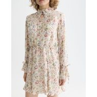 Picture of SCOTCH&SODA WOMEN'S PRINTED LONG SLEEVE MINI DRESS IN COSMIC SKY EGGNOG 7