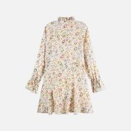 Picture of SCOTCH&SODA WOMEN'S PRINTED LONG SLEEVE MINI DRESS IN COSMIC SKY EGGNOG 2