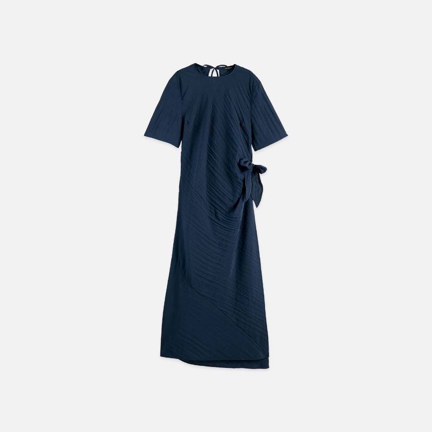 Picture of SCOTCH&SODA WOMEN'S TIE WRAP DRESS IN CARBON