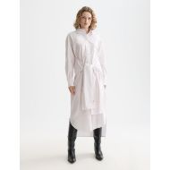 Picture of SCOTCH&SODA WOMEN'S RELAXED TIE SHIRT DRESS IN MICRO STRIPE 4