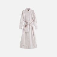 Picture of SCOTCH&SODA WOMEN'S RELAXED TIE SHIRT DRESS IN MICRO STRIPE 1