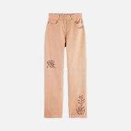 Picture of SCOTCH&SODA WOMEN'S THE RIPPLE HIGH RISE STRAIGHT LEG PANTS IN ROSE DUST 1