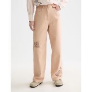 Picture of SCOTCH&SODA WOMEN'S THE RIPPLE HIGH RISE STRAIGHT LEG PANTS IN ROSE DUST 4