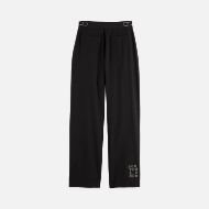 Picture of SCOTCH&SODA WOMEN'S QUINN MID RISE WIDE LEG PANTS WITH CROSS STITCHING IN METEORITE 2