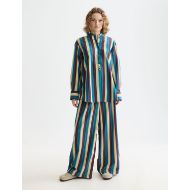 Picture of SCOTCH&SODA WOMEN'S ELENI HIGH RISE WIDE LEG STRIPED PANTS IN EL COSMICO STRIPE DEEP LAGOON 7