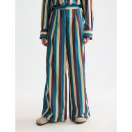 Picture of SCOTCH&SODA WOMEN'S ELENI HIGH RISE WIDE LEG STRIPED PANTS IN EL COSMICO STRIPE DEEP LAGOON 4