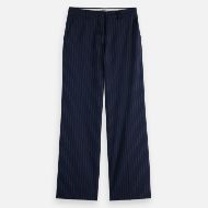 Picture of SCOTCH&SODA WOMEN'S CORE EDIE PANT IN NIGHT BLUE PINSTRIPE 1