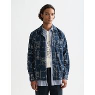 Picture of SCOTCH&SODA MEN'S ALLOVER EMBROIDERED SHIRT IN BLACK 4